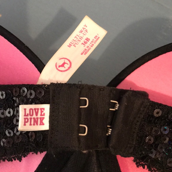 Love Pink Strapless Black Sequined Bra - Picture 4 of 4